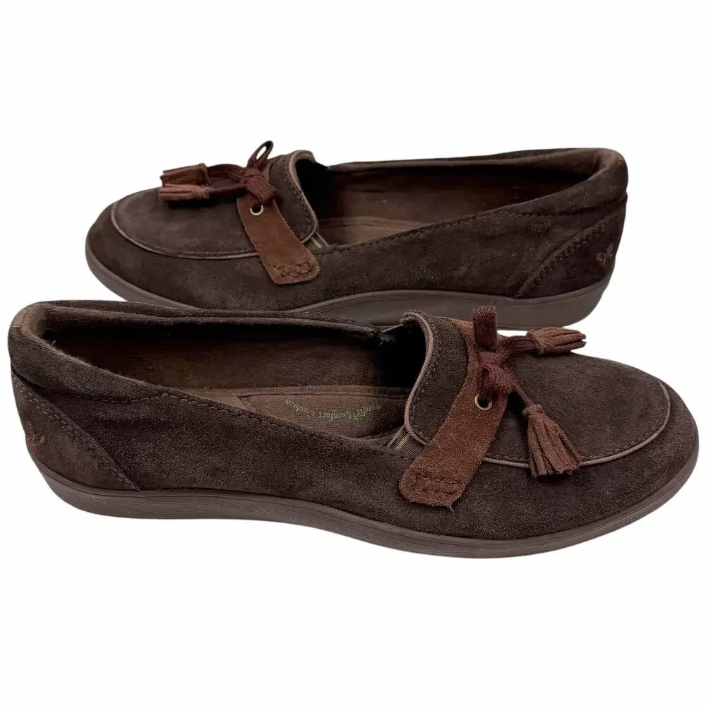 Grasshoppers Brown Suede Tassel Moccasin Loafers Comfort Flats Shoes Sz 7.5M